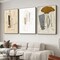 Framed Wall Art, Boho Wall Art Set of 3, Mid Century Modern Decor 16" x 24", Minimalist Black Beige Neutral Abstract Portrait Canvas Prints Wall Decor for Bedroom Living Room Bathroom…